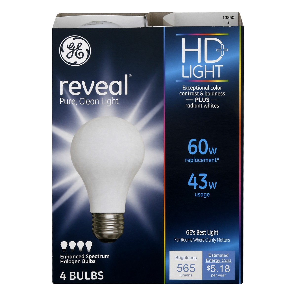 slide 1 of 9, Ge Reveal 43Watt 60Watt Enhanced Spectrum Halogen Light Bulbs, 4 ct