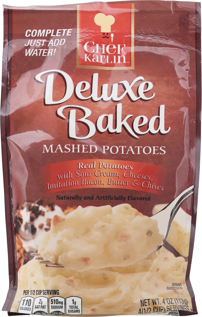 slide 5 of 13, Chef Karlin Deluxe Baked Mashed Potatoes 4 oz, 4 oz