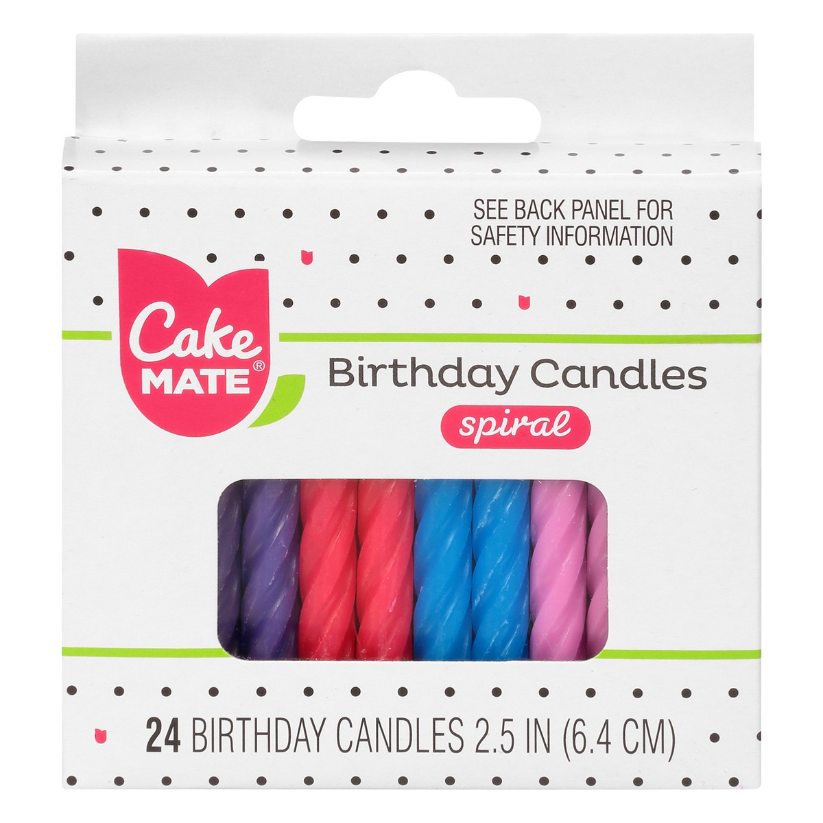 slide 1 of 9, Cake Mate 2.5 Inch Spiral Birthday Candles 24 ea, 24 ct