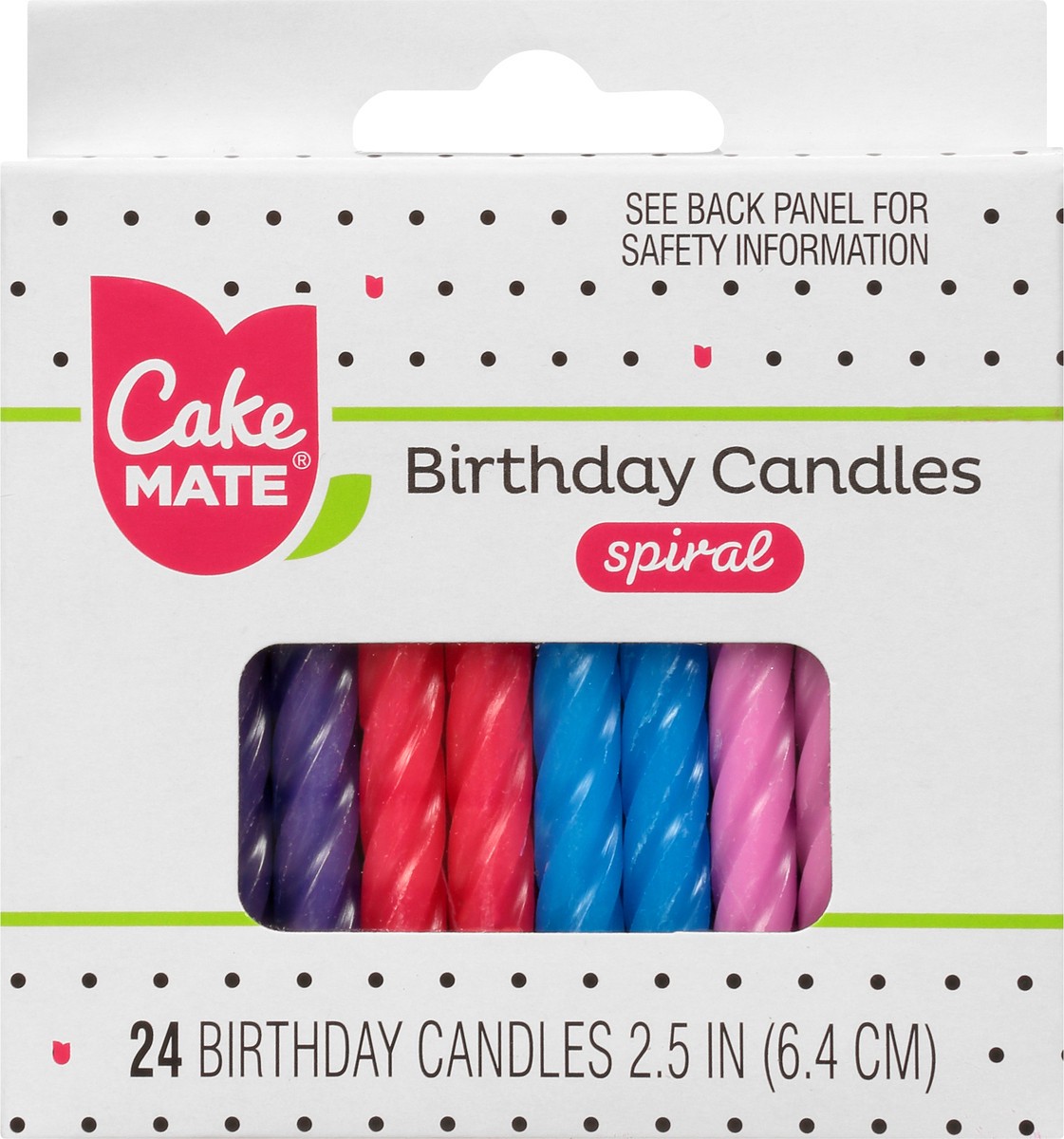 slide 6 of 9, Cake Mate 2.5 Inch Spiral Birthday Candles 24 ea, 24 ct