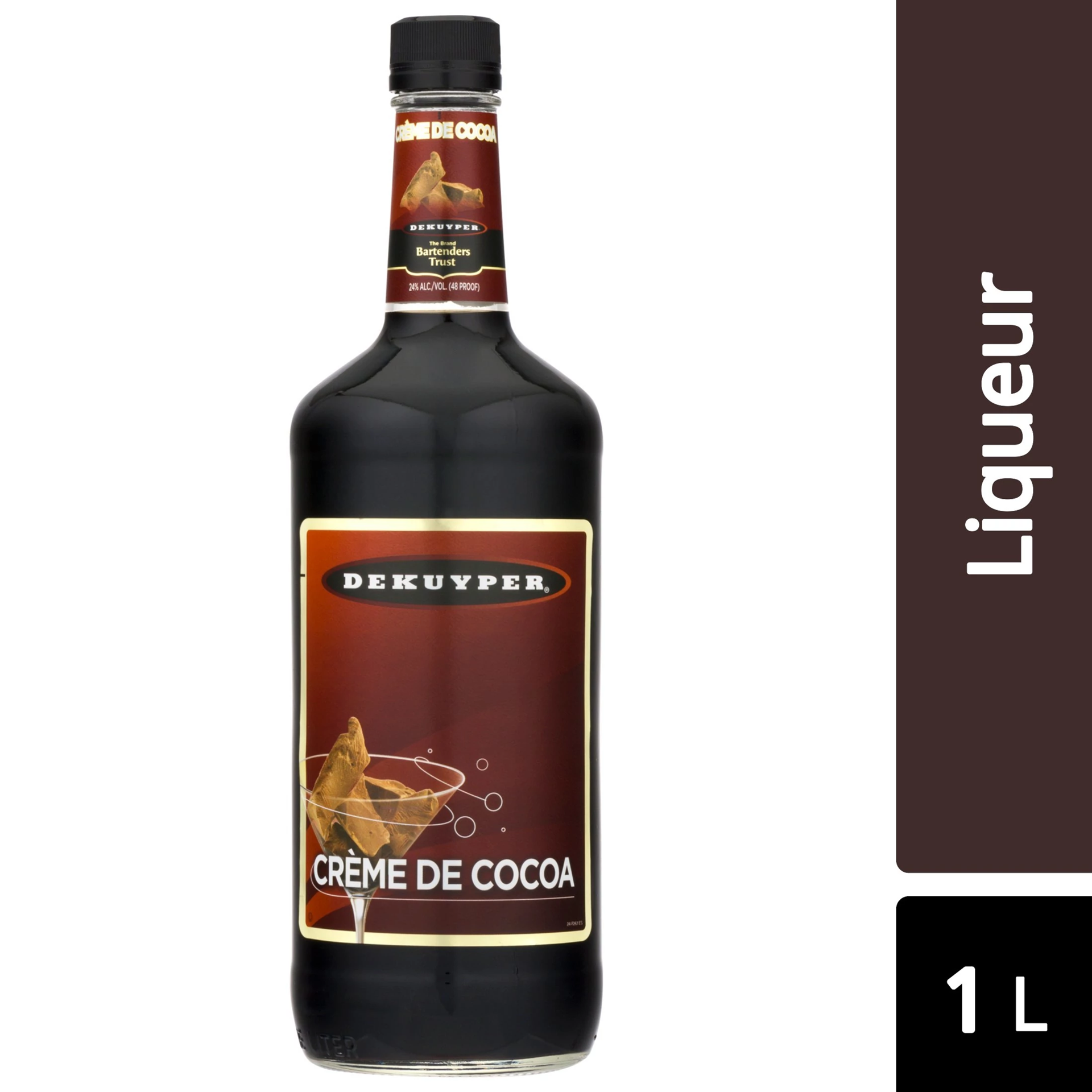 slide 1 of 1, DeKuyper Crème De Cocoa Liqueur 1 L, 1 liter
