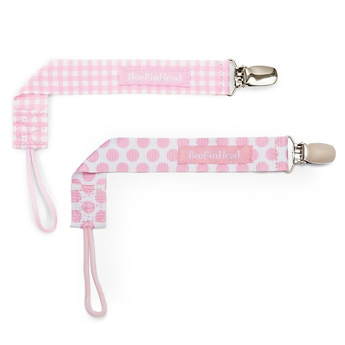 slide 1 of 5, BooginHead PaciGrip Pacifier Straps - Pink, 2 ct