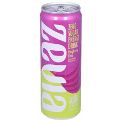 Zevia Zero Sugar Raspberry Lime Energy Drink 12 fl oz