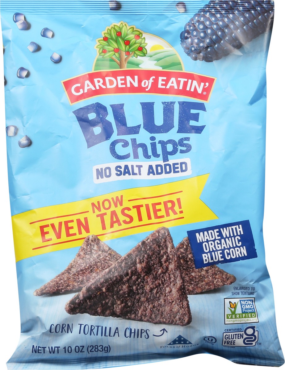 slide 7 of 13, Garden of Eatin' No Salt Added Blue Corn Tortilla Chips, 10 oz