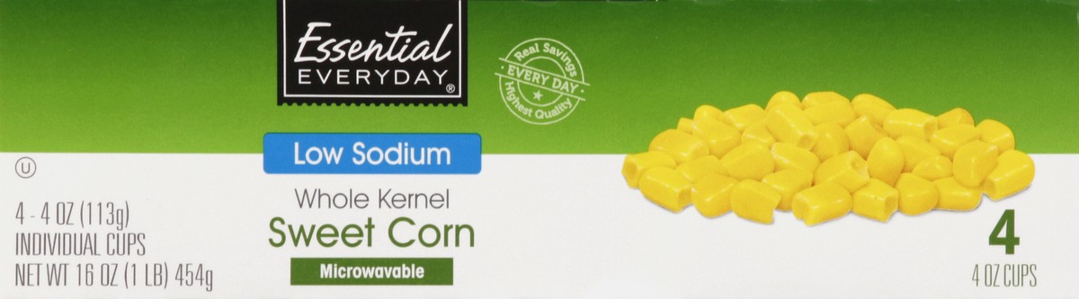 slide 5 of 6, Essential Everyday Corn, Sweet, Whole Kernel, Low Sodium, 4 ct