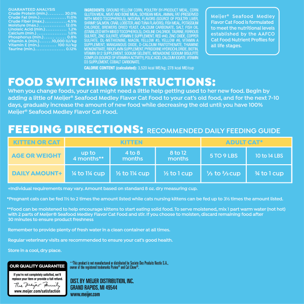 slide 2 of 9, Meijer Main Choice Seafood Medley Dry Cat Food, 16 lb