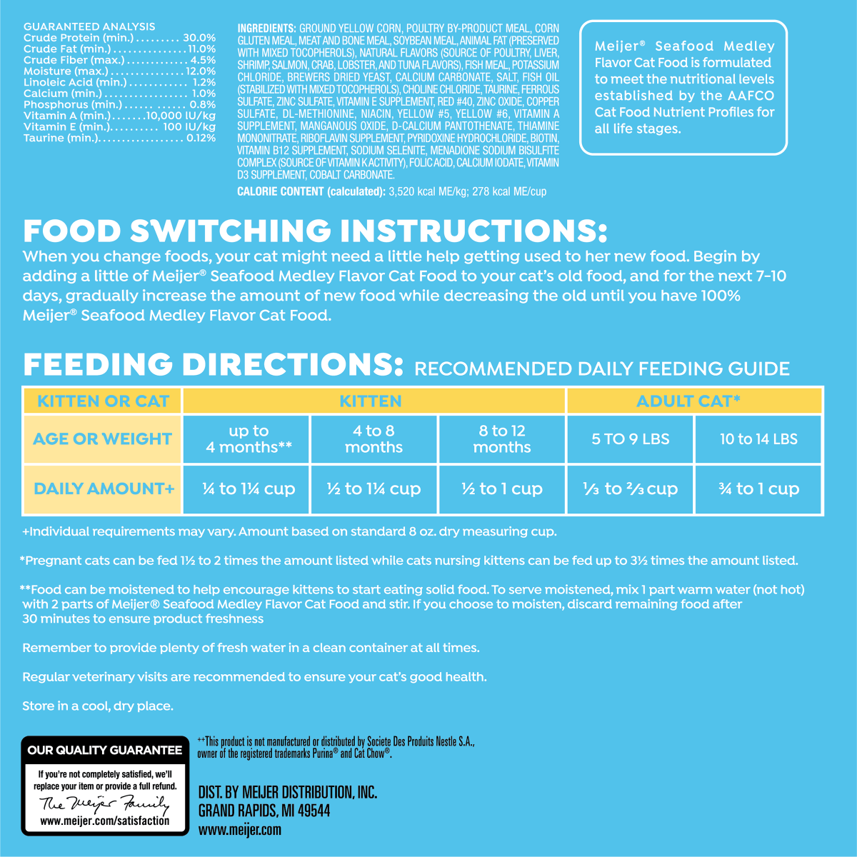 slide 3 of 9, Meijer Main Choice Seafood Medley Dry Cat Food, 16 lb