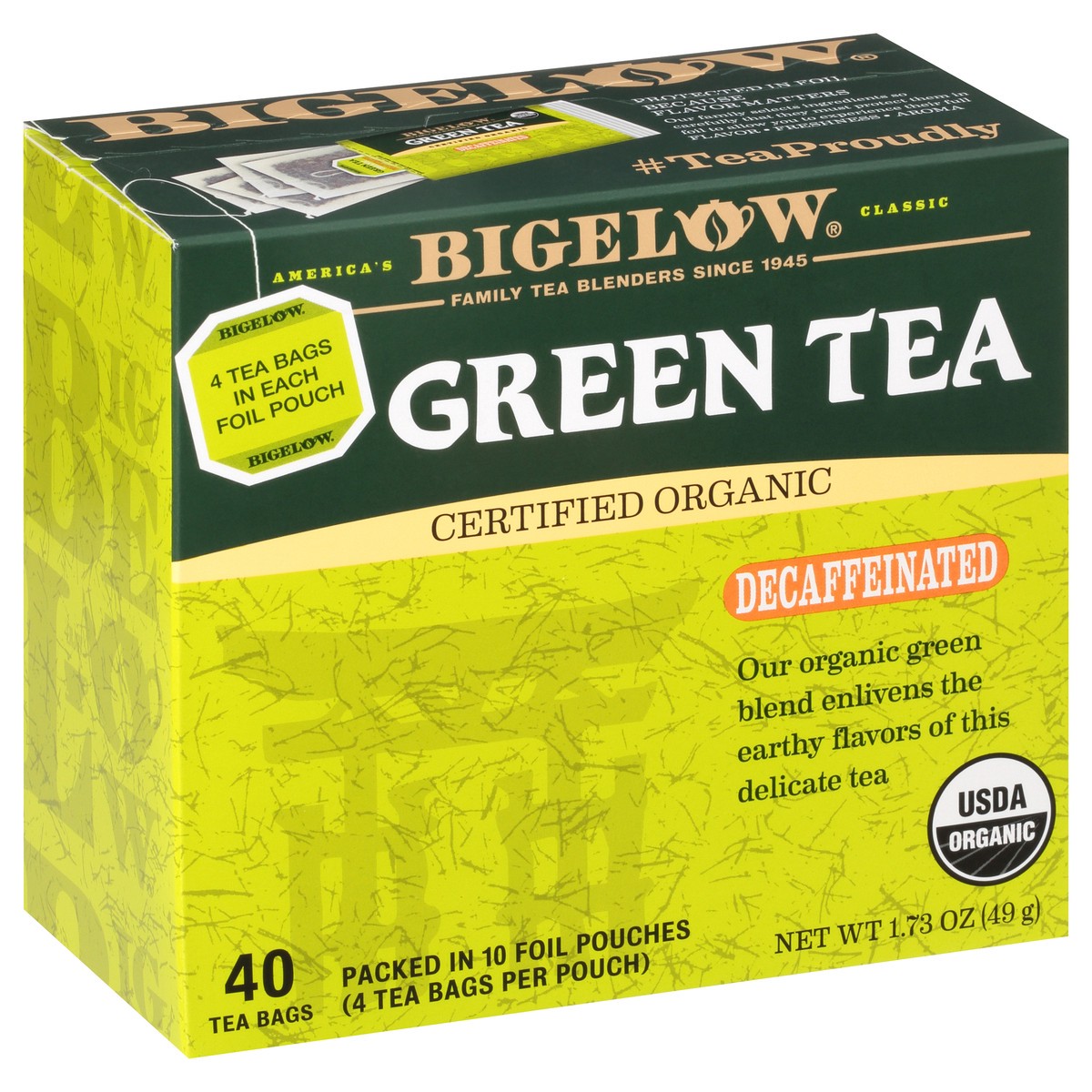 slide 5 of 9, Bigelow Organic Decaffeinated Green Tea - 40 ct, 40 ct