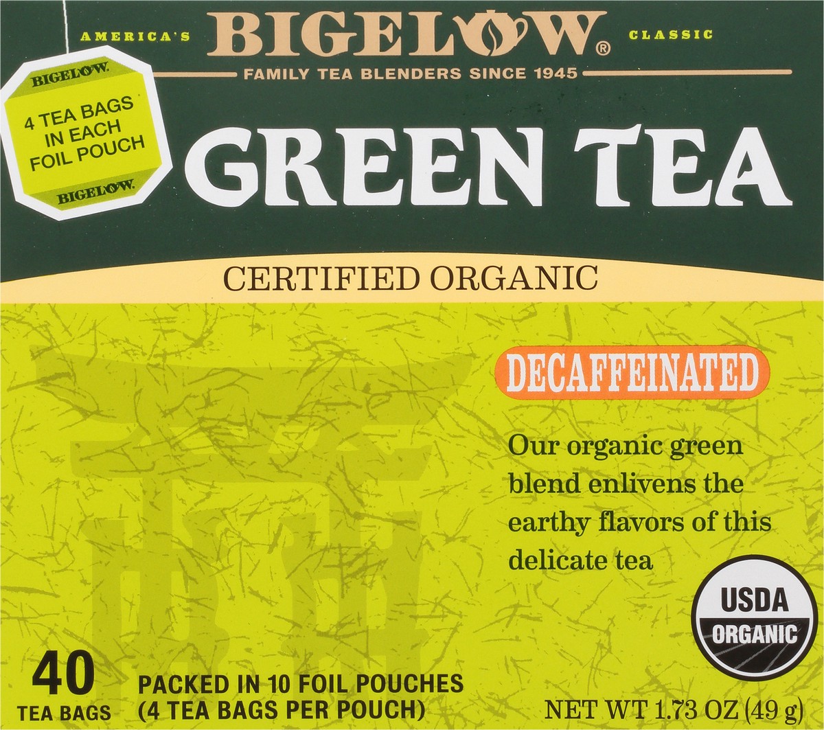 slide 8 of 9, Bigelow Organic Decaffeinated Green Tea - 40 ct, 40 ct