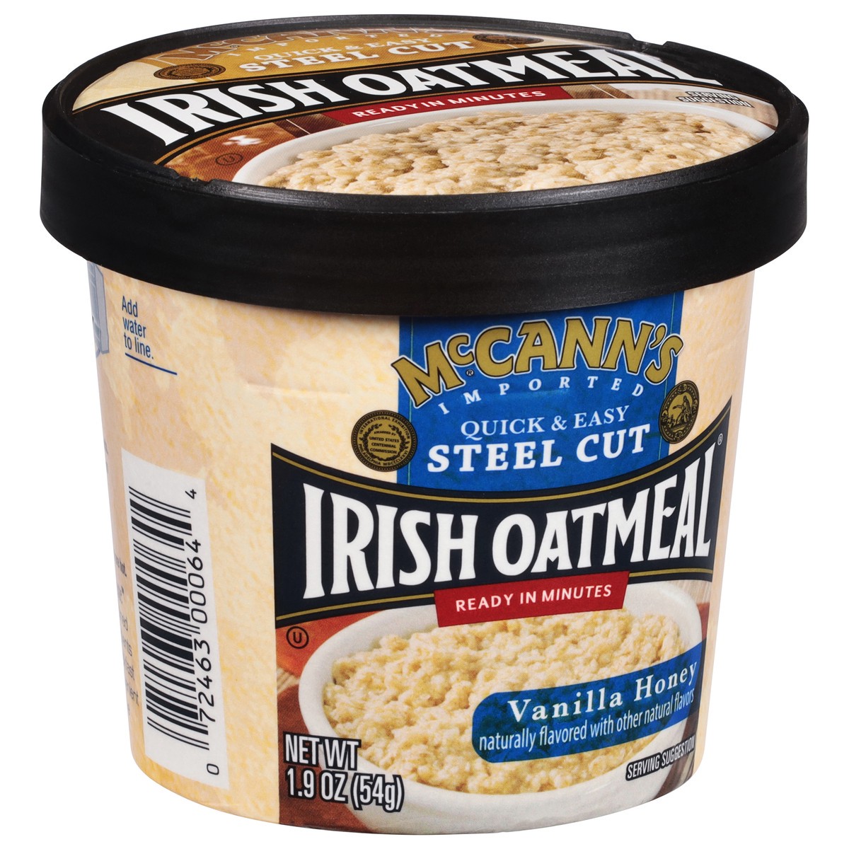 slide 8 of 8, McCann's Steel Cut Vanilla Honey Irish Oatmeal 1.9 oz, 1.9 oz