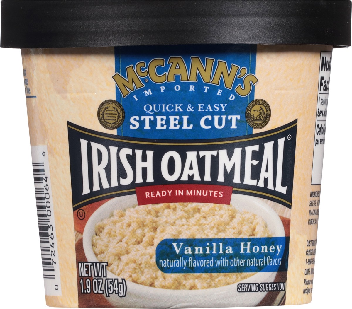 slide 6 of 8, McCann's Steel Cut Vanilla Honey Irish Oatmeal 1.9 oz, 1.9 oz