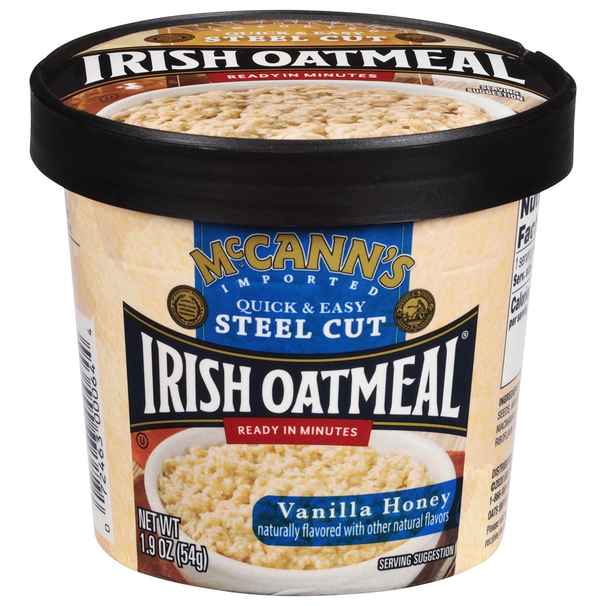 slide 1 of 8, McCann's Steel Cut Vanilla Honey Irish Oatmeal 1.9 oz, 1.9 oz