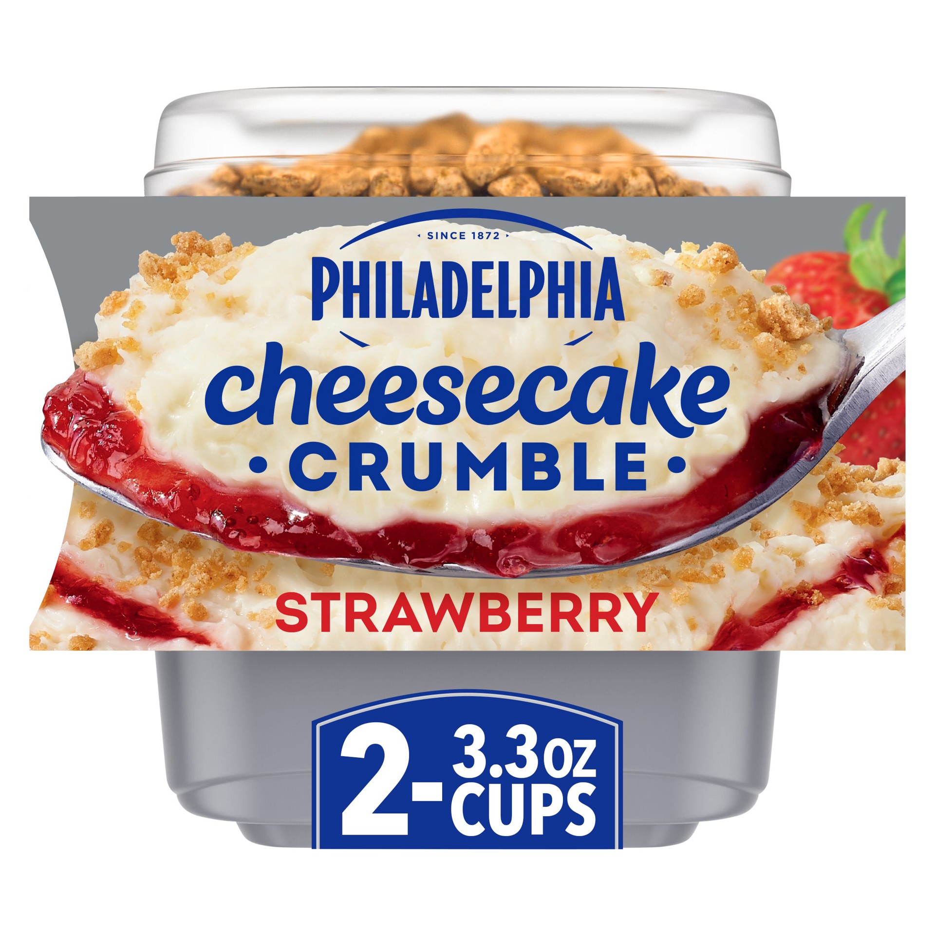 slide 1 of 5, Philadelphia Strawberry Cheesecake Crumbles, 2 ct Pack, 3.25 oz Cups, 2 ct