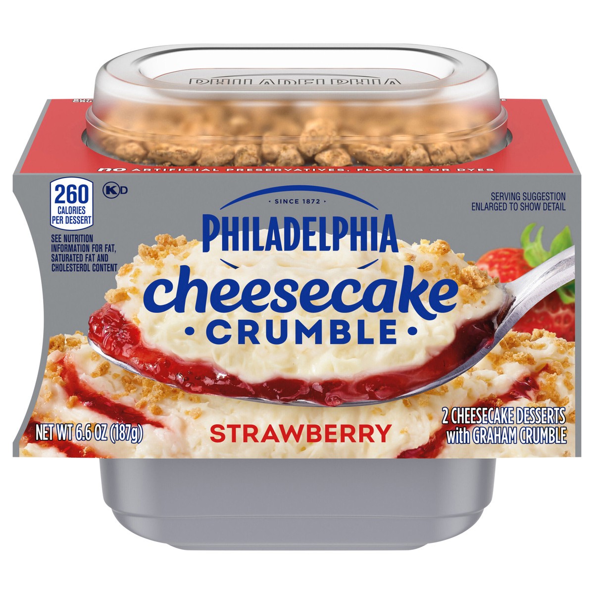 slide 1 of 5, Philadelphia Strawberry Cheesecake Crumbles, 2 ct Pack, 3.25 oz Cups, 2 ct