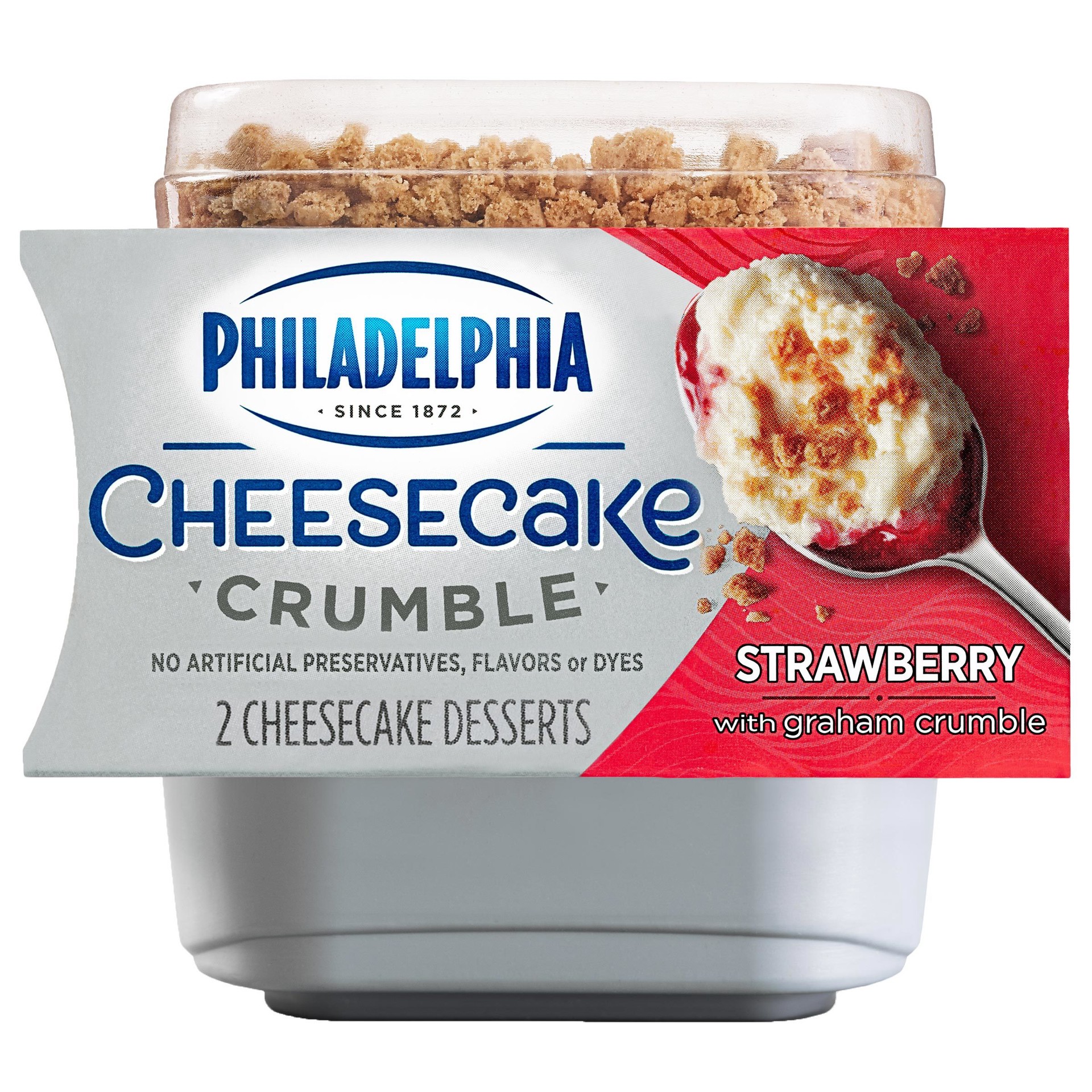 slide 1 of 5, Philadelphia Strawberry Cheesecake Crumbles, 2 ct Pack, 3.25 oz Cups, 2 ct