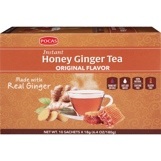 slide 1 of 1, Pocas Instant Honey Ginger Tea - 10 oz, 10 oz