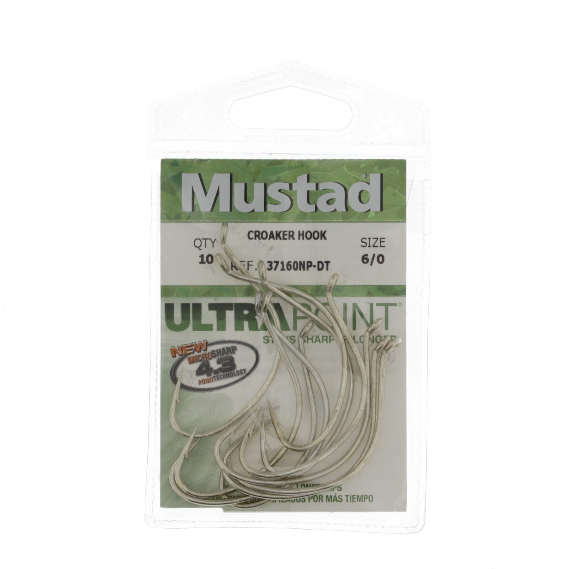 slide 1 of 1, Mustad Ultra Point Croaker Hook 6/0, 10 ct