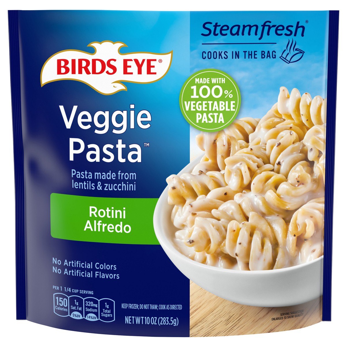 slide 1 of 5, Birds Eye Veggie Pasta Rotini Alfredo, Frozen Side, 10 oz. Bag, 10 oz