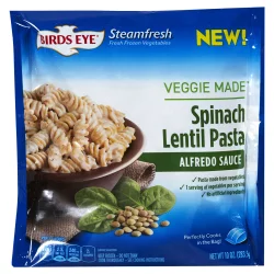 Bird's Eye Spinach Lentil Pasta With Alfredo Sauce