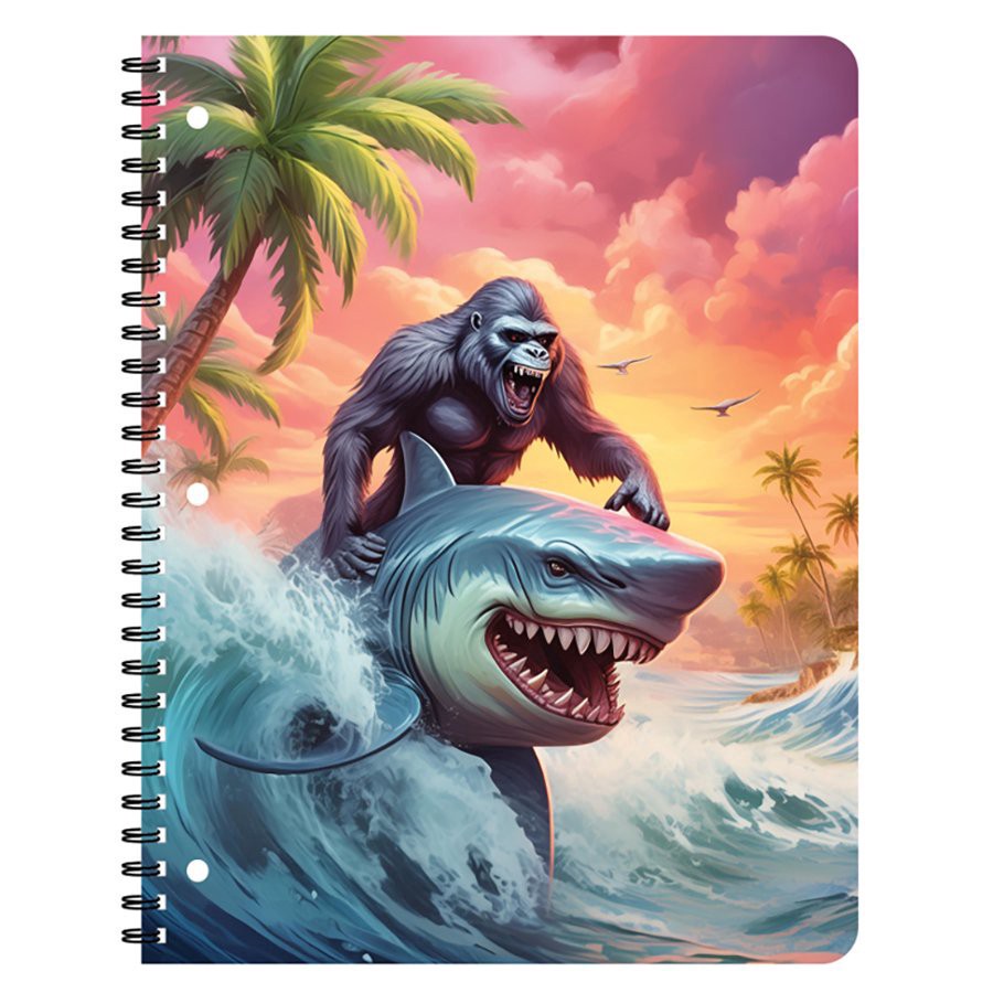 slide 1 of 1, Eccolo 1 Subject Spiral Notebook - Gorilla Shark, 8.5 in x 11 in