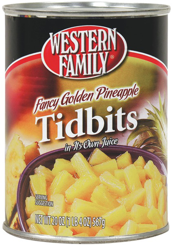 slide 1 of 1, Western Family Fancy Tidbit Pineapple, 20 oz