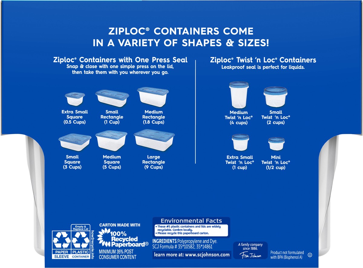 slide 2 of 8, Ziploc Twist'n Loc Extra Small Containers & Lids 4 ea, 4 ct