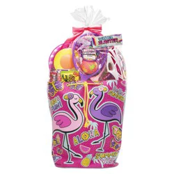Wonder Treats Flamingo Drawstring Pack Easter Gift Basket