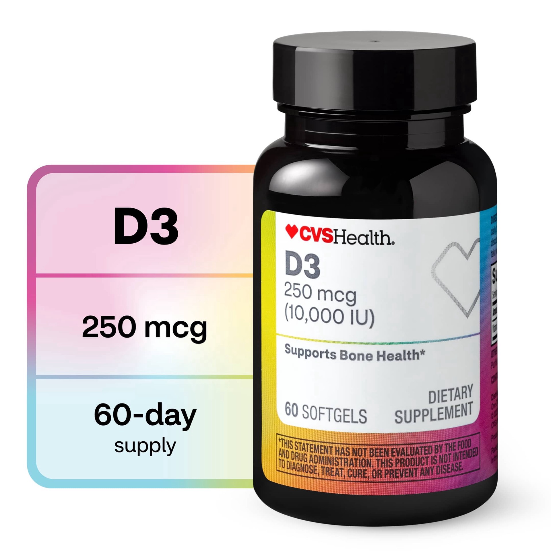 slide 1 of 1, CVS Health D3 Softgels, 60 Ct, 1 ct