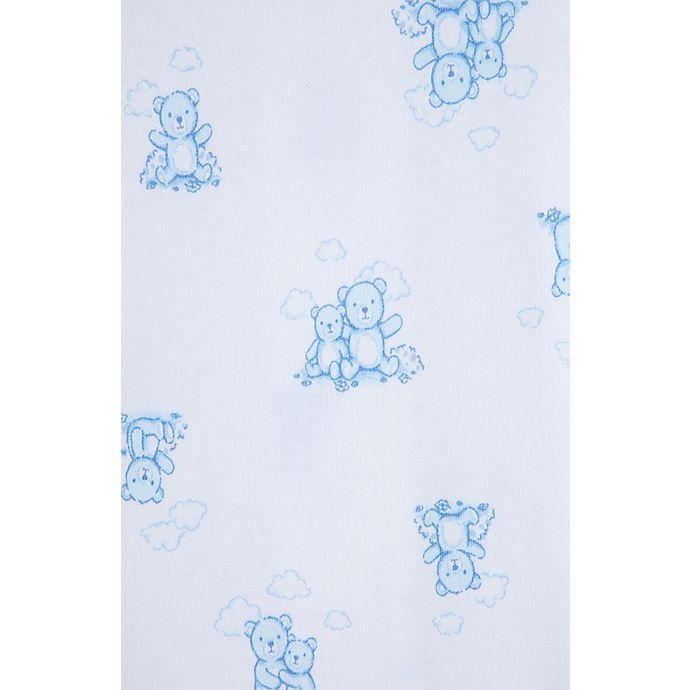 slide 3 of 4, Little Me Newborn Bear Ribbed Organic Cotton Footies - Blue, 2 ct