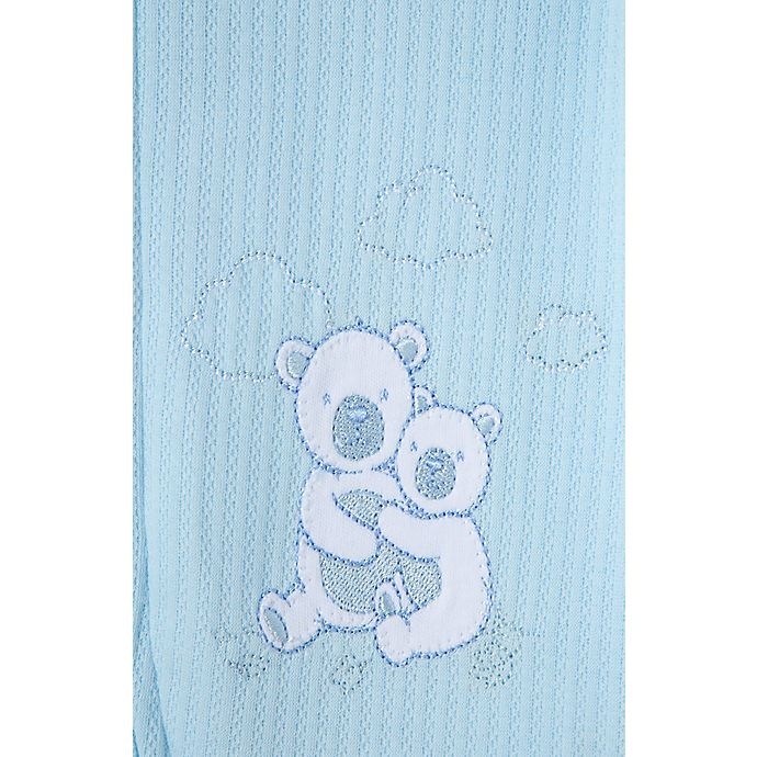 slide 4 of 4, Little Me Newborn Bear Ribbed Organic Cotton Footies - Blue, 2 ct