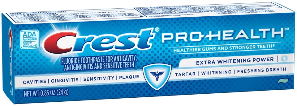 slide 1 of 1, Crest Pro-Health Extra Whitening Power Fluoride Toothpaste, 0.85 oz