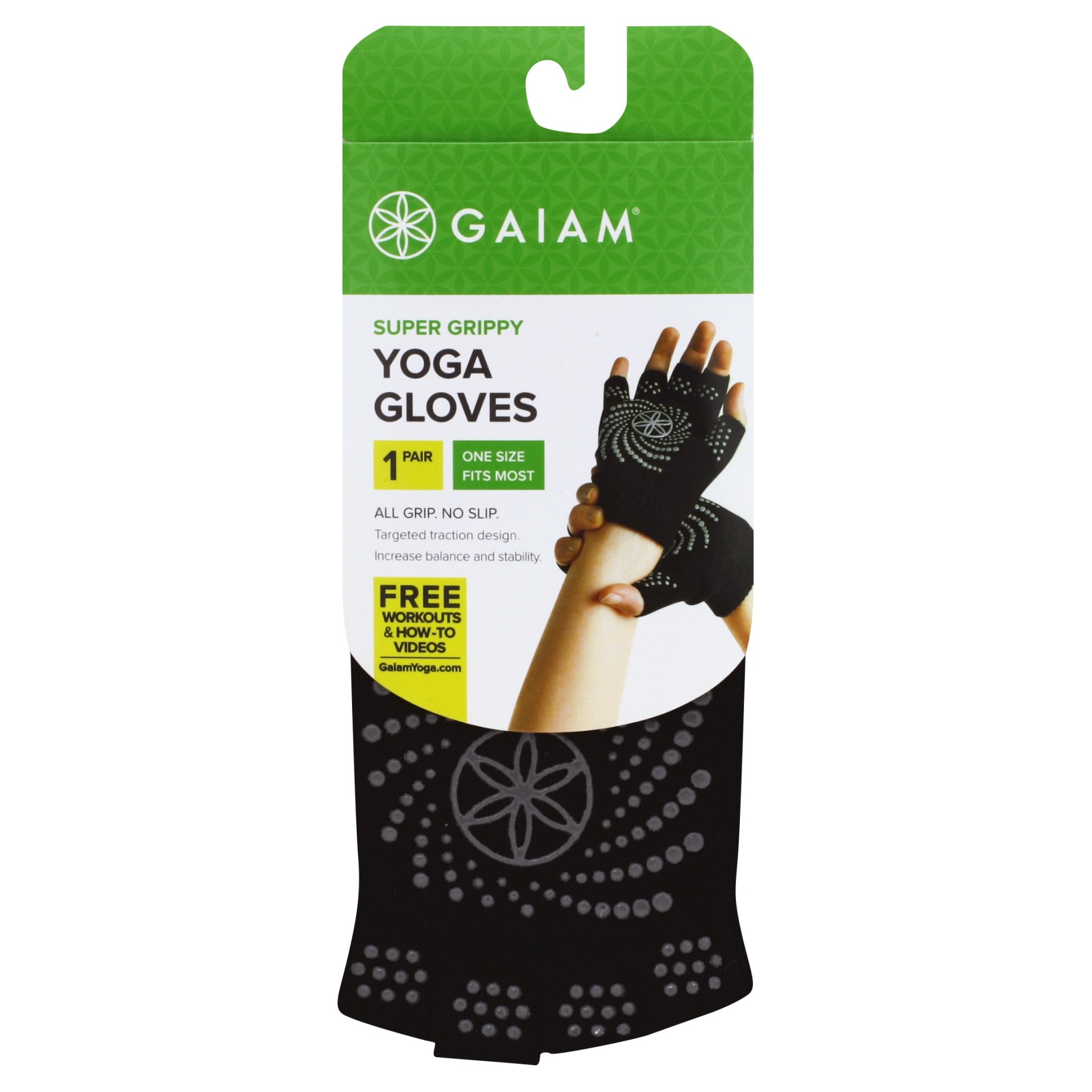 slide 1 of 5, Gaiam Grippy Gloves, 1 ct