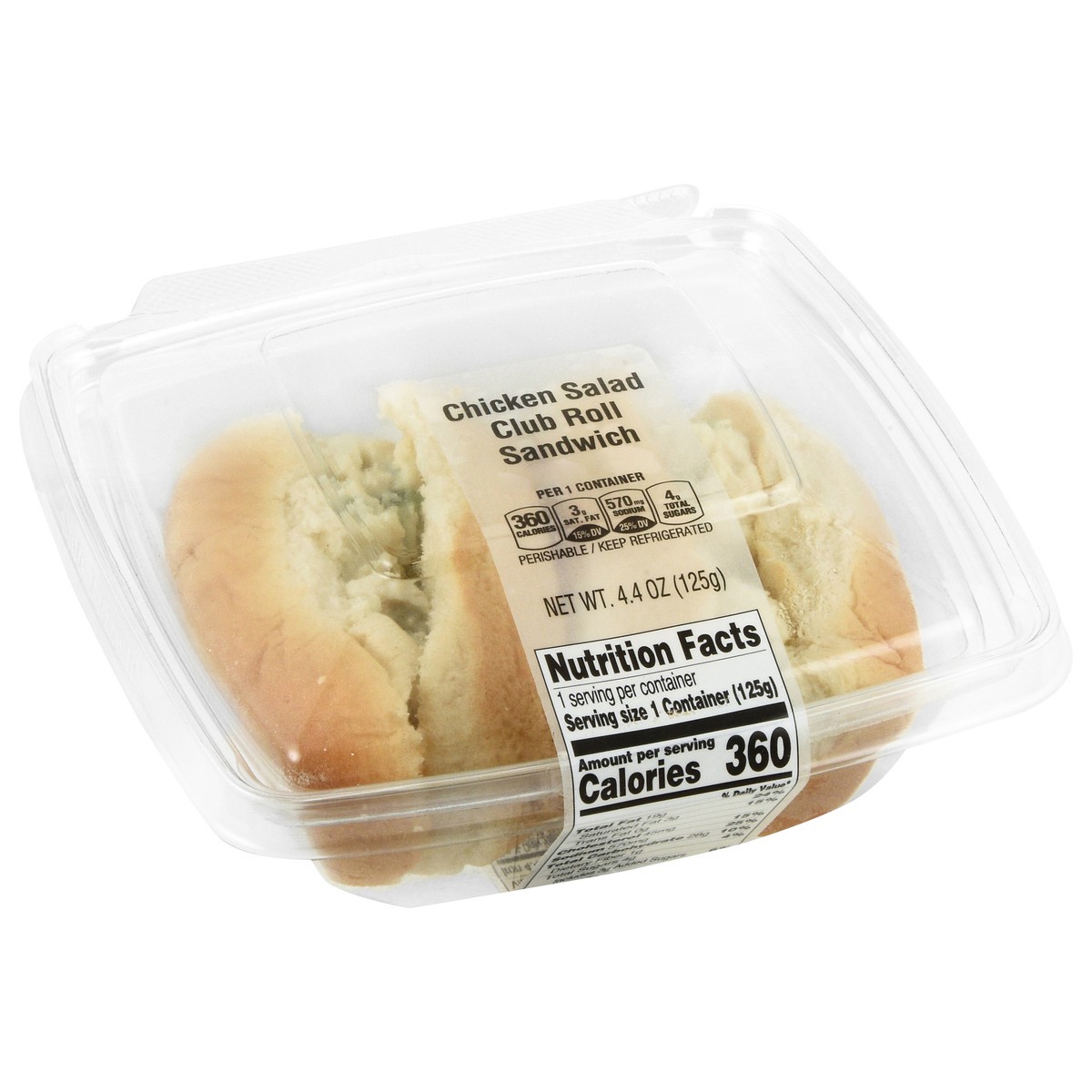 slide 2 of 4, Stop & Shop Deli Chicken Salad Club Roll Sandwich, 4.4 oz