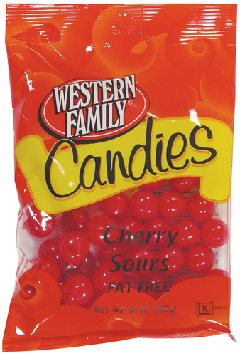 slide 1 of 1, Western Family Candy Cherry Sours, 8 oz