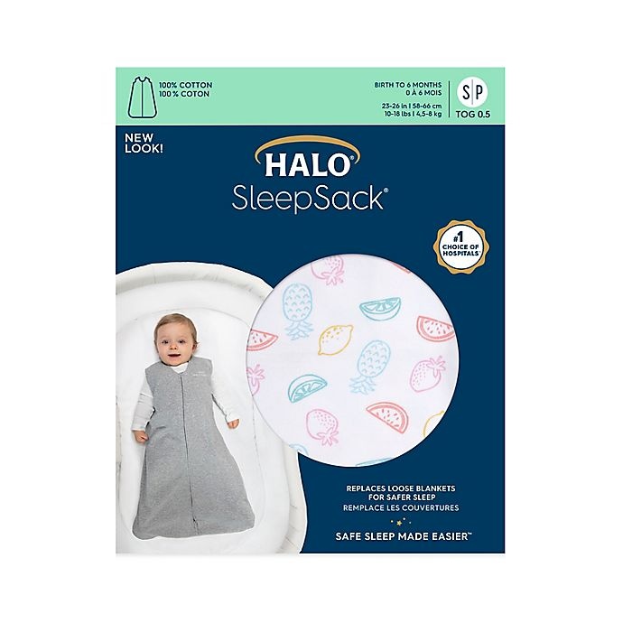 slide 2 of 2, HALO SleepSack Medium Fruity Wearable Blanket - Grey, 1 ct