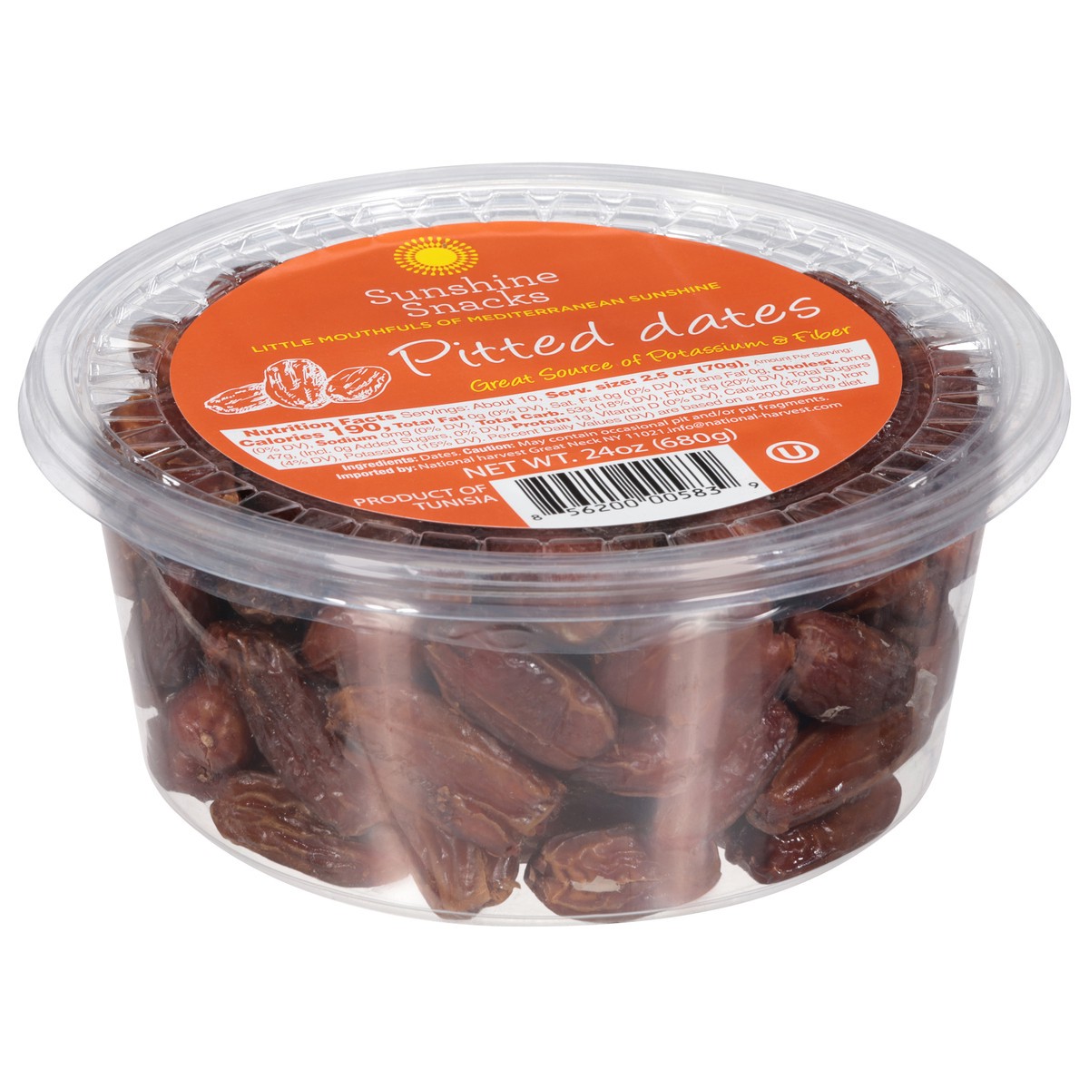 slide 14 of 14, Sunshine Snacks Pitted Dates 24 oz, 24 oz