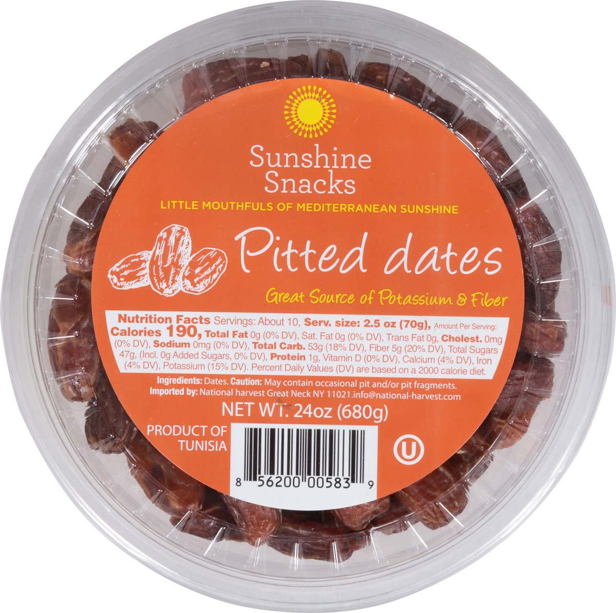 slide 8 of 14, Sunshine Snacks Pitted Dates 24 oz, 24 oz