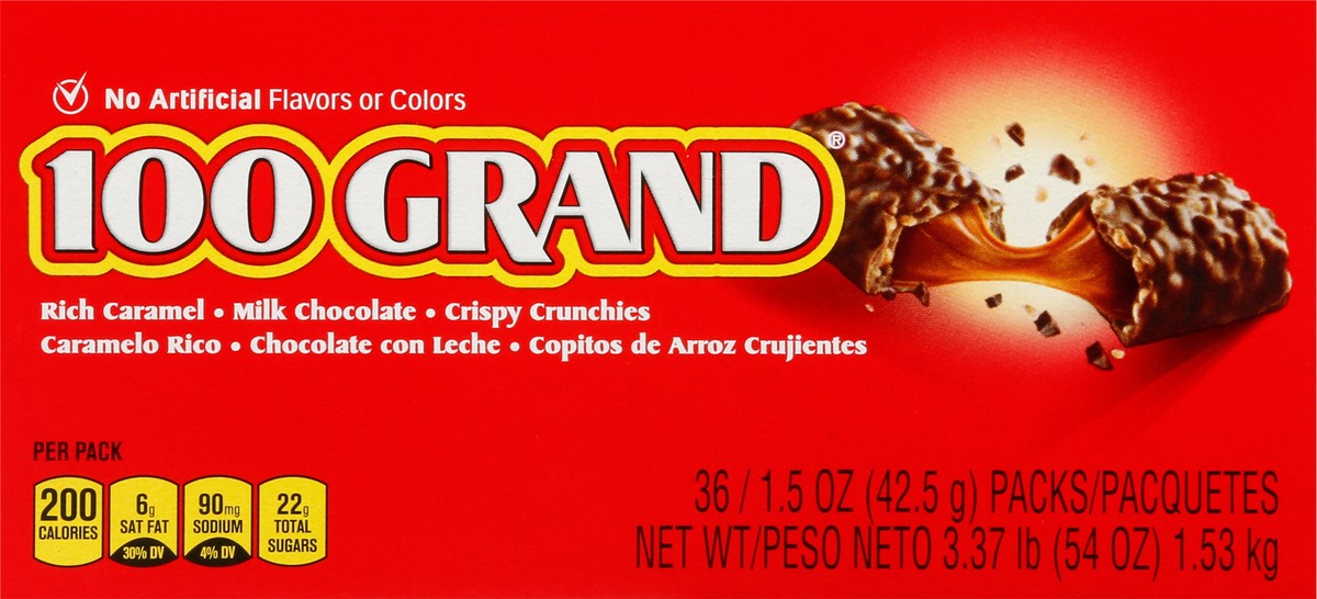 slide 6 of 9, 100 Grand Milk Chocolate Candy Bars 36 - 1.5 oz Packs, 36 ct