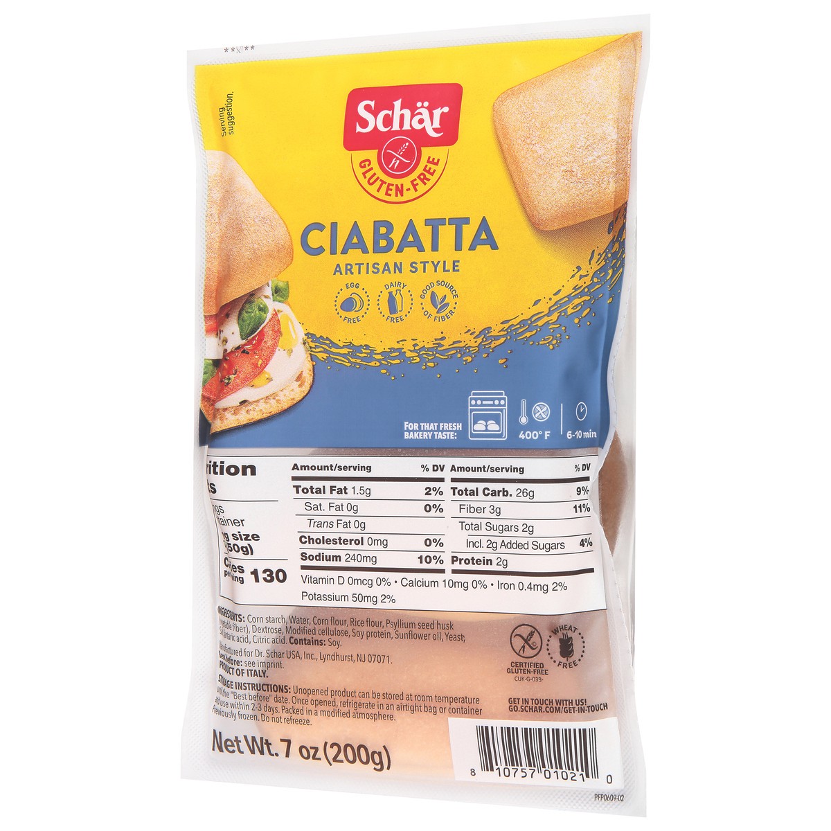 slide 6 of 9, Schär Gluten-Free Ciabatta Rolls 7 oz, 4 ct