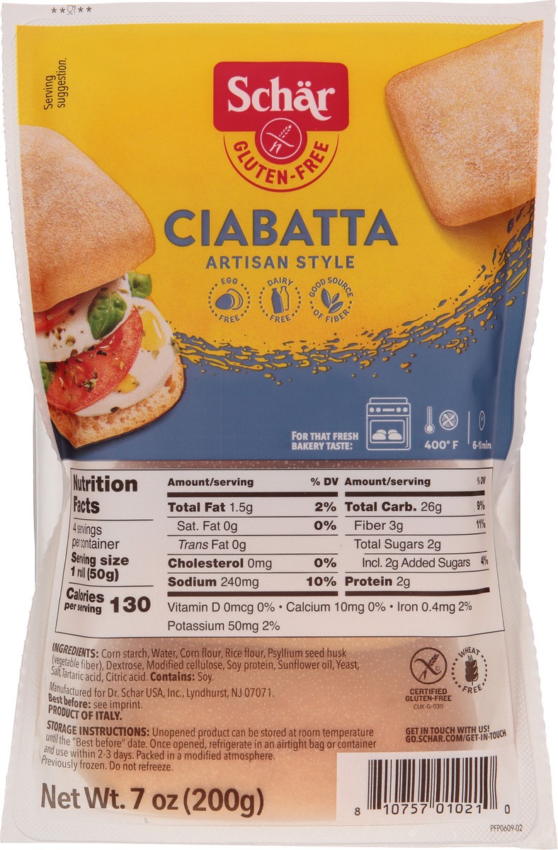 slide 3 of 9, Schär Gluten-Free Ciabatta Rolls 7 oz, 4 ct