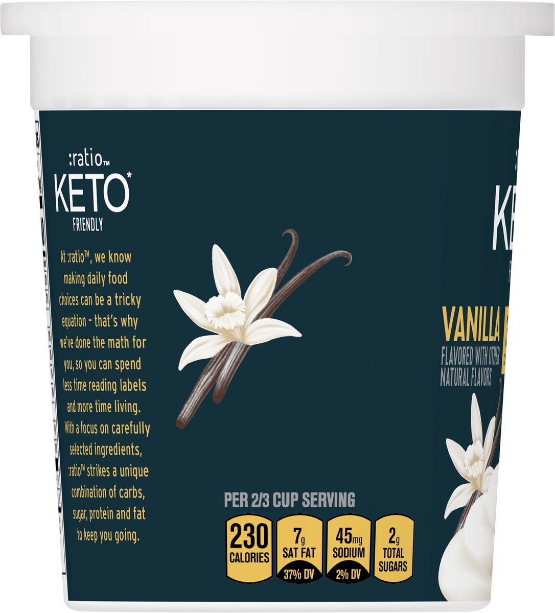 slide 7 of 9, :ratio Keto Friendly Vanilla Yogurt Cultured Dairy Snack, 24 oz Tub, 24 oz