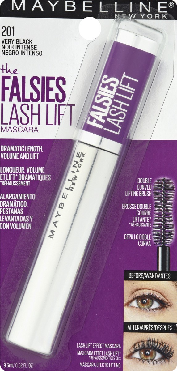 slide 8 of 9, Maybelline The Falsies Lash Lift Very Black 201 Mascara 0.32 fl oz, 0.32 oz