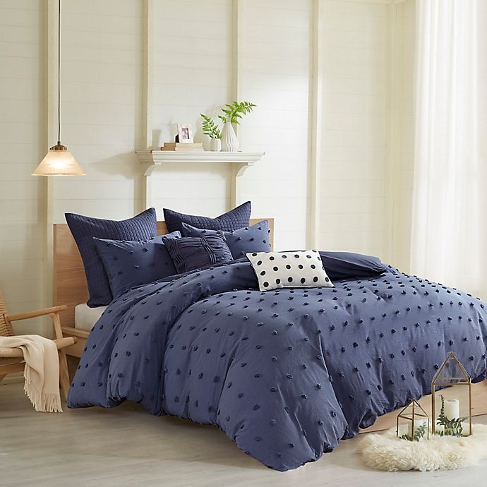 slide 1 of 12, Urban Habitat Brooklyn Cotton Jacquard King/California King Duvet Cover Set - Indigo Blue, 7 ct