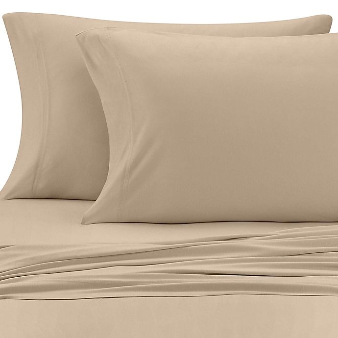 slide 1 of 5, Pure Beech Jersey Knit Modal Queen Sheet Set - Taupe, 1 ct