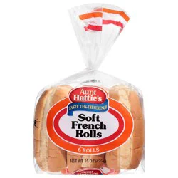 Aunt Hattie's Soft French Rolls 6 Rolls