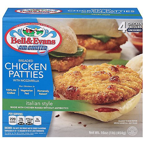 slide 1 of 1, Bell & Evans Breaded Italian Pattie - 16 Oz, 16 oz