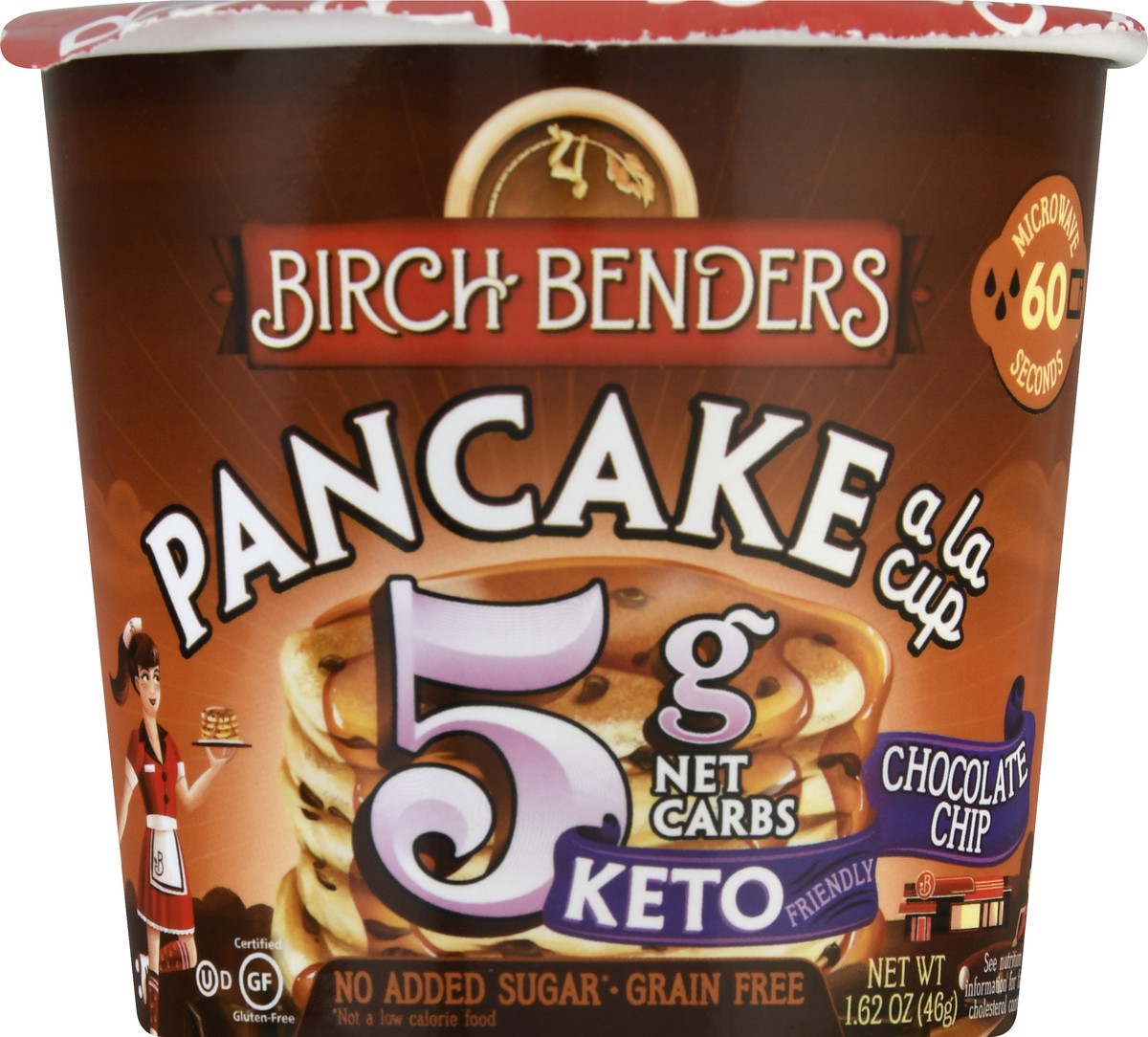 slide 4 of 9, Birch Benders Chocolate Chip Pancake Cup, 1.62oz, 1.62 oz