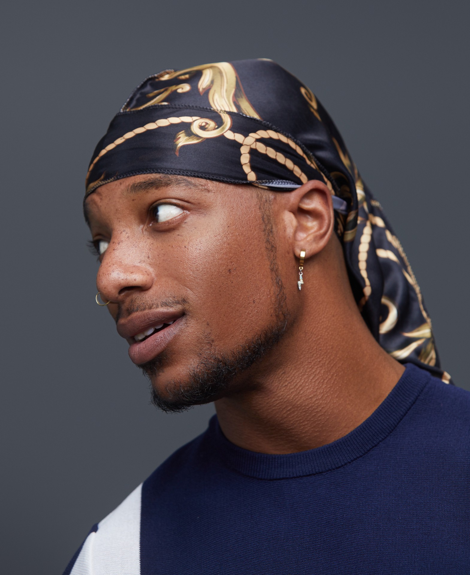 slide 5 of 5, KISS COLORS & CARE KISS Power Wave Satin Durag, Luxe Pattern Black, Adult Size, 1 Count, 1 ct