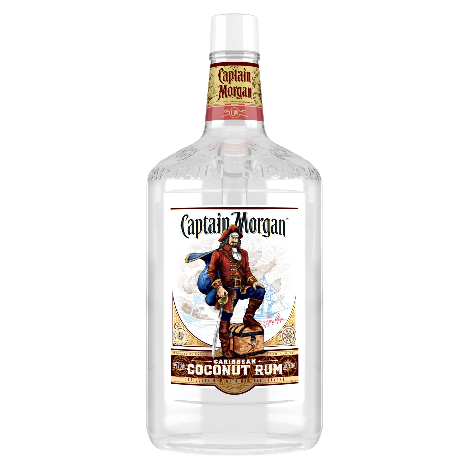 slide 1 of 2, Captain Morgan Coconut (Caribbean Rum with Natural Flavors), 1.75 L, 1.75 liter