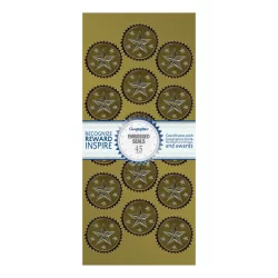 Geographics Embossed Award Seals, 1 1/2'' Diameter, Gold/Silver, Pack Of 45